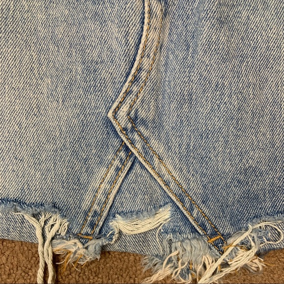 ZARA distressed denim mini skirt - Picture 6 of 8